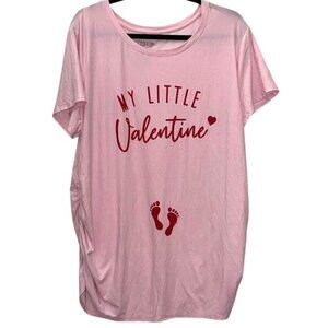 My Little Valentine Pink Maternity T-Shirt XXL 2XG 20 Recycled Polyester & Spand
